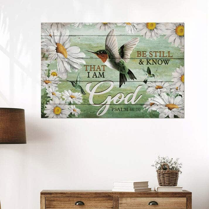 Christian Canvas Wall Art I Am God Hummingbird