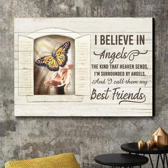 Christian Canvas Wall Art I Believe In Angels I Call Them My Best Friend