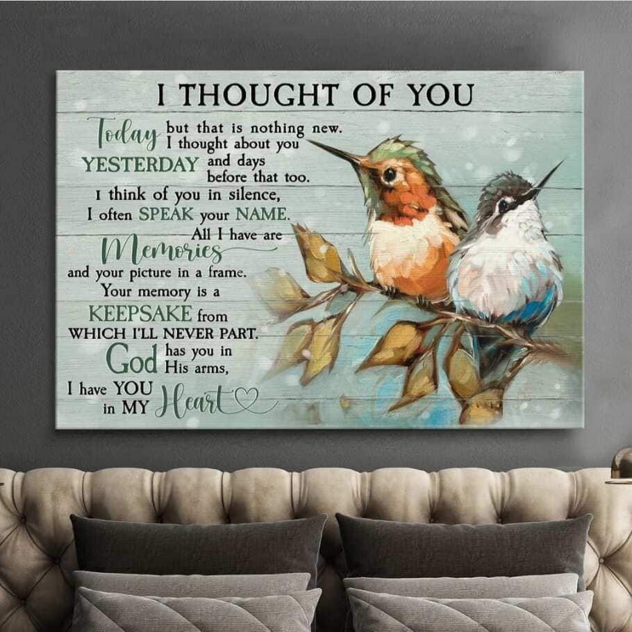 Christian Canvas Wall Art Hummingbirds I Thought Of You God