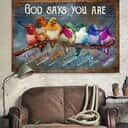 Christian Canvas Wall Art Hummingbird God Says You Are Unique