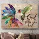 Christian Canvas Wall Art Hummingbird God Says You Are Strong Christian Canvas Wall Art Hummingbird God Says You Are Strong