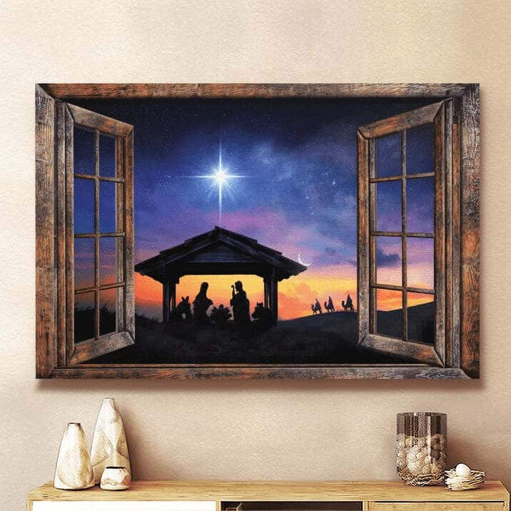 Christian Canvas Wall Art Halo Night Jesus