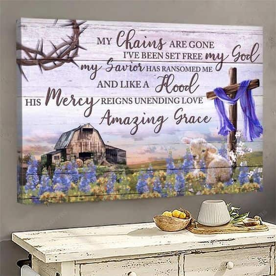 Christian Canvas Wall Art His Mercy Reigns Unending Love Jesus