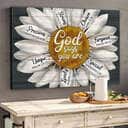 Christian Canvas Wall Art Daisy Flower God Says You Are Unique