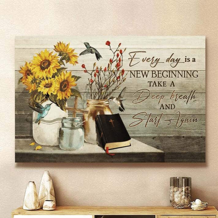 Christian Canvas Wall Art Every Day Is A New Beginning Jesus Christian Canvas Wall Art Every Day Is A New Beginning Jesus
