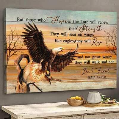 Eagle Those Who Hope In The Lord Will Renew Their Strength Canvas Wall Art