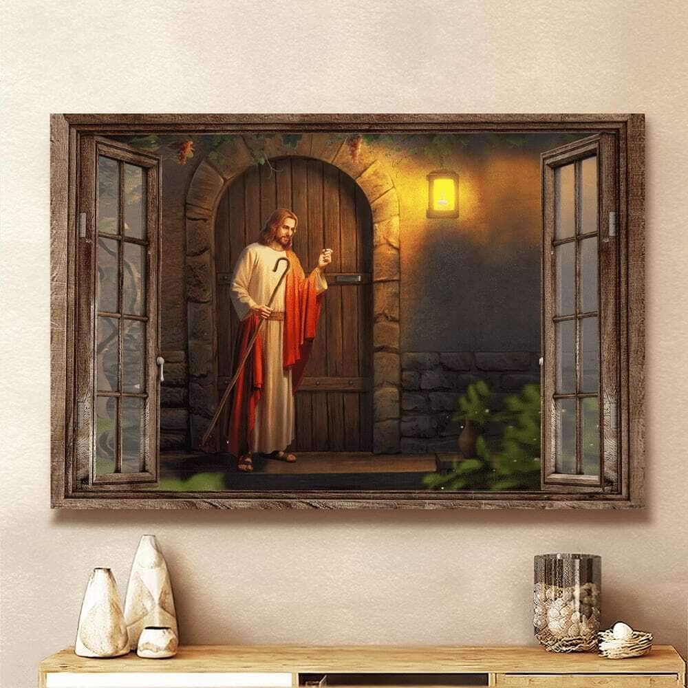 Christian Jesus Knocks On The Door Canvas Wall Art