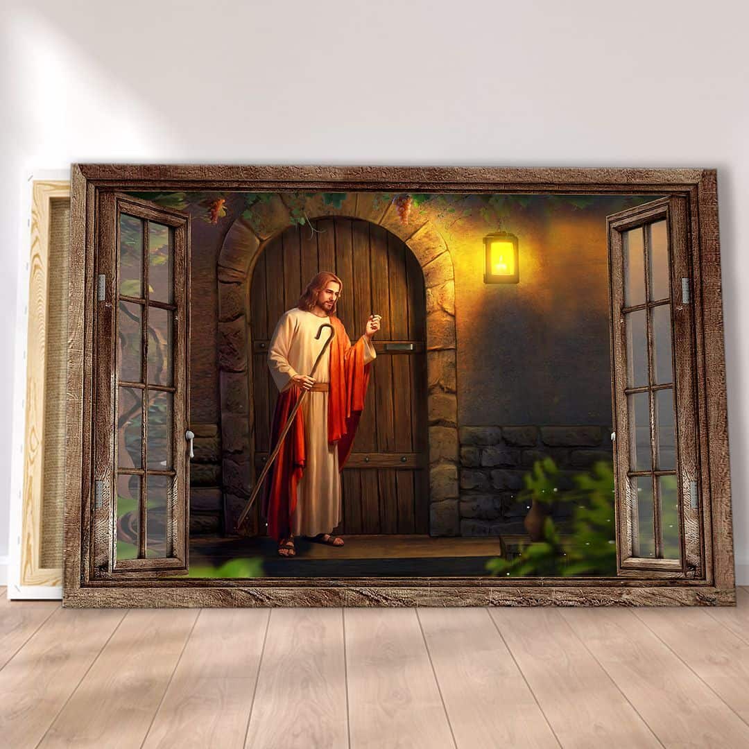 Christian Jesus Knocks On The Door Canvas Wall Art Christian Jesus Knocks On The Door Canvas Wall Art