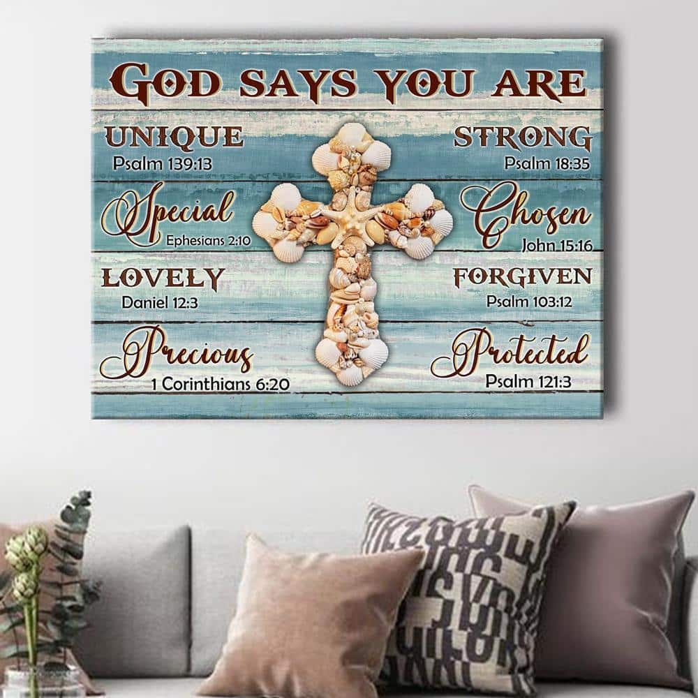 Christian God Says You Are Special Lovely Precious Strong Canvas Wall Art