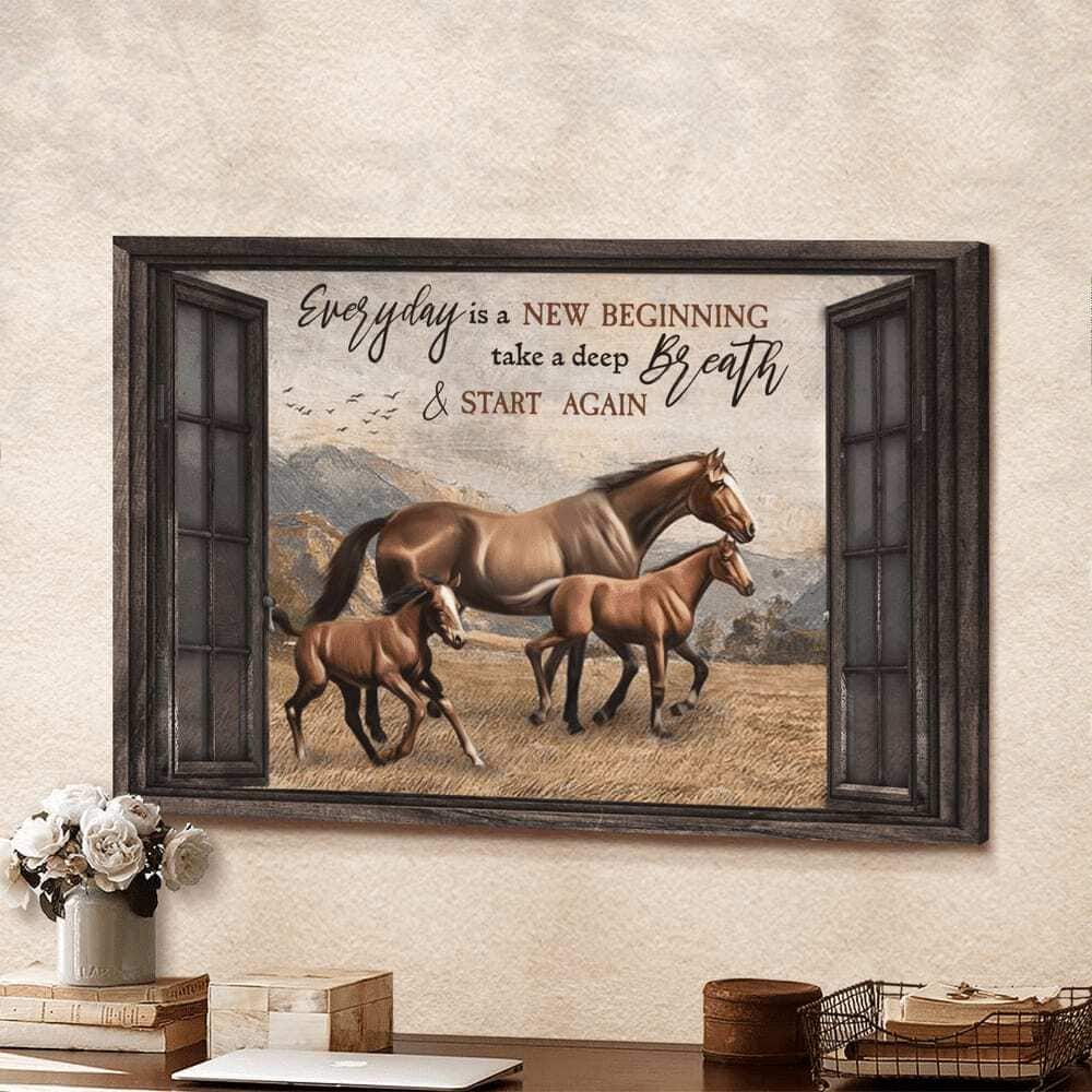 Christian Horses Everyday Is A New Beginning Canvas Wall Art Christian Horses Everyday Is A New Beginning Canvas Wall Art