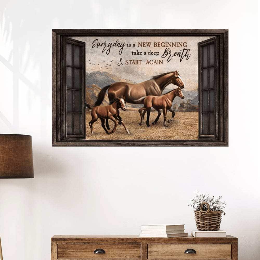 Christian Horses Everyday Is A New Beginning Canvas Wall Art Christian Horses Everyday Is A New Beginning Canvas Wall Art