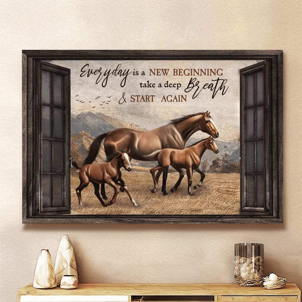 Christian Horses Everyday Is A New Beginning Canvas Wall Art Christian Horses Everyday Is A New Beginning Canvas Wall Art