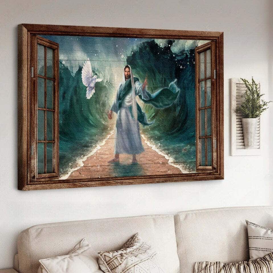Christian Dove Jesus Religious Faith Canvas Wall Art Gift Christian Dove Jesus Religious Faith Canvas Wall Art Gift