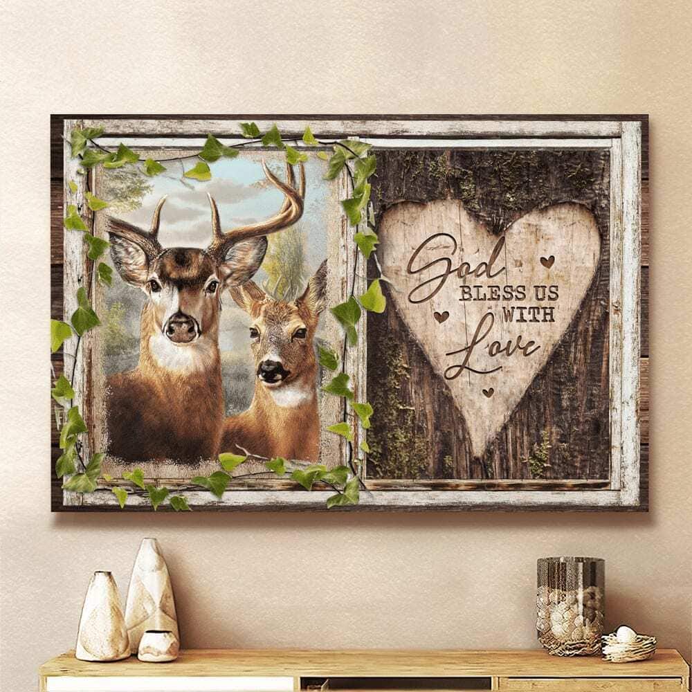 Christian God Bless Us With Love Canvas Wall Art Christian God Bless Us With Love Canvas Wall Art