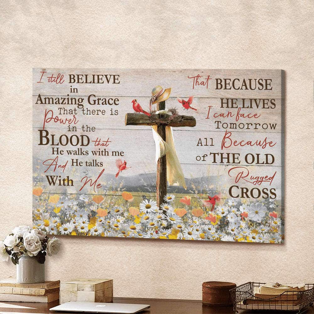 Christian Daisy Field Cardinal I Still Believe In Amazing Grace Jesus Canvas Wall Art Christian Daisy Field Cardinal I Still Believe In Amazing Grace Jesus Canvas Wall Art