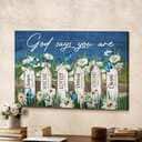 Christian Daisy Garden God Says You Are Unique Special Canvas Wall Art