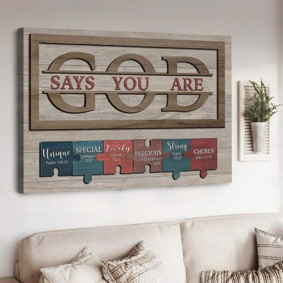 Christian God Says You Are Canvas Wall Art Chosen