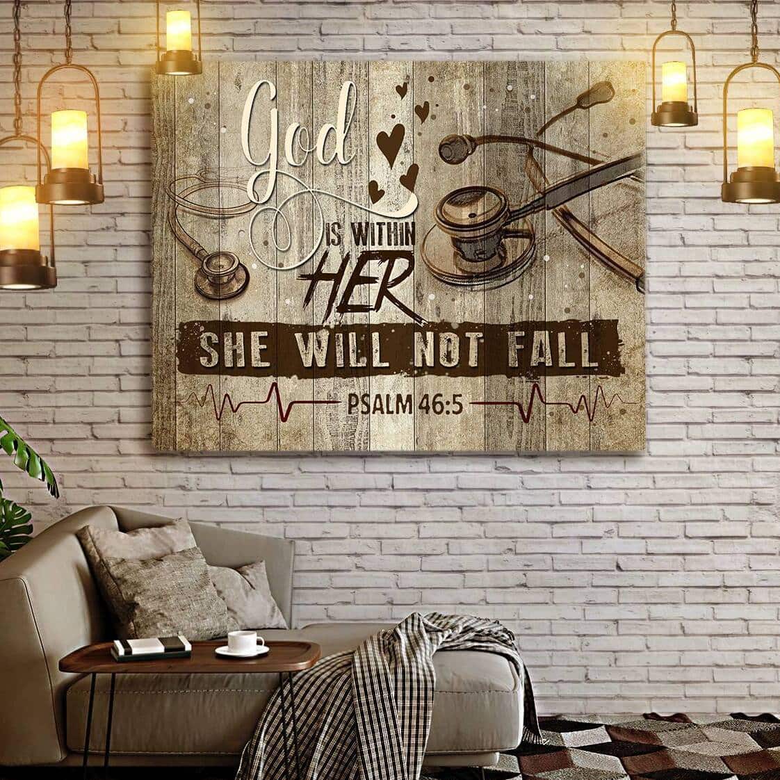 Christian Canvas Wall Art Nurse God Is Within Her Christian Canvas Wall Art Nurse God Is Within Her