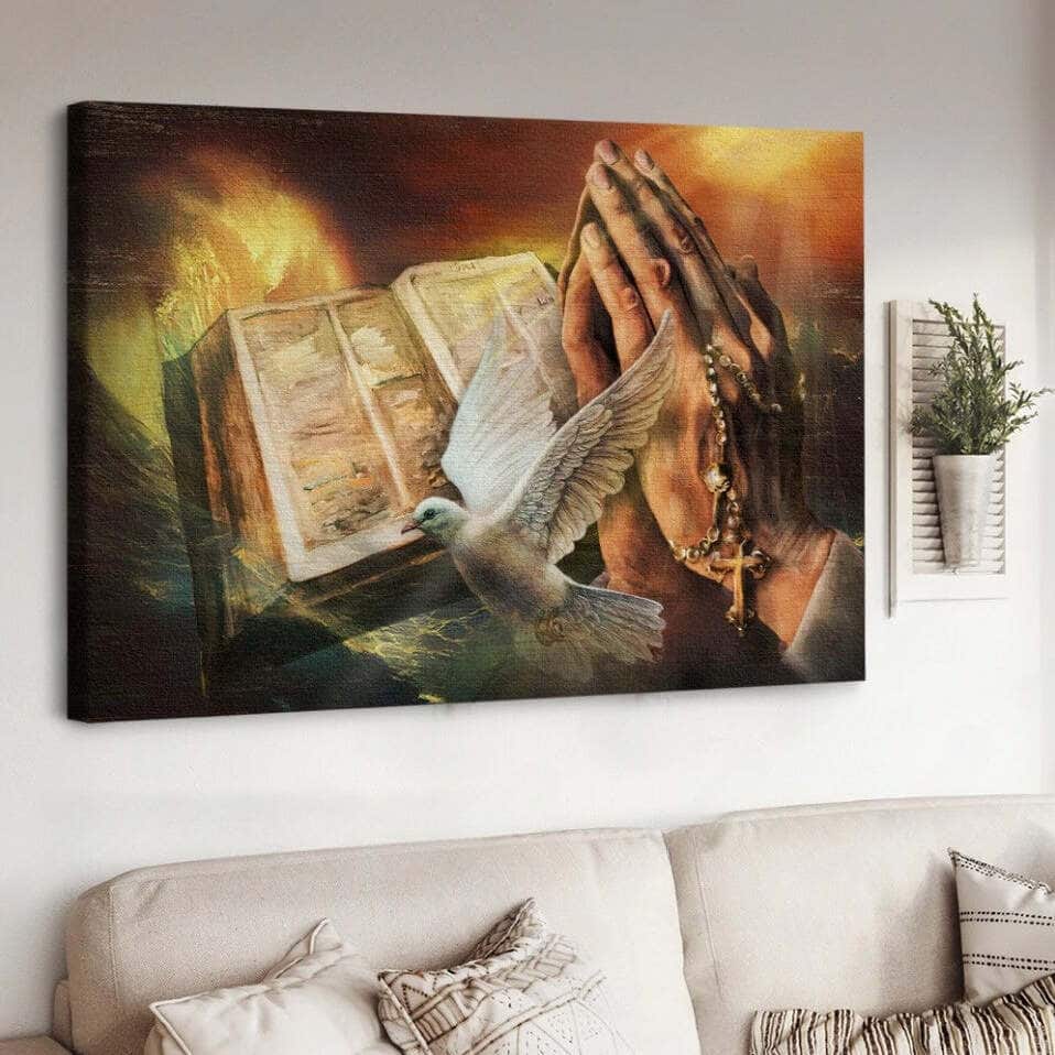 Magic Bible Jesus's Hand White Dove Canvas Wall Art Magic Bible Jesus's Hand White Dove Canvas Wall Art
