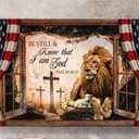 Lion And Lamb Be Still And Know That I Am God Canvas Wall Art Lion And Lamb Be Still And Know That I Am God Canvas Wall Art