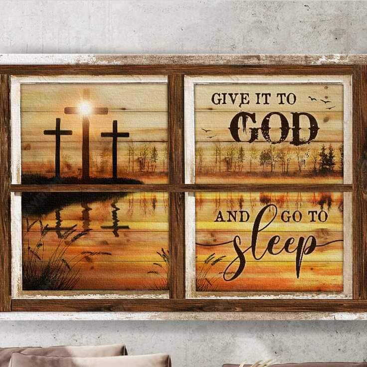 Christian Canvas Wall Art Cross Give It To God And Go To Sleep Christian Canvas Wall Art Cross Give It To God And Go To Sleep