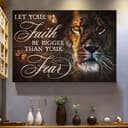 Christian Canvas Wall Art Let Your Faith Be Bigger Than You Fear