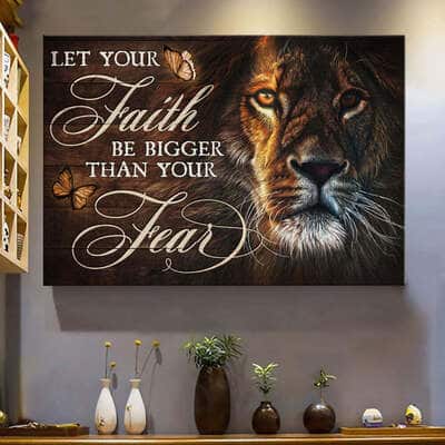 Christian Canvas Wall Art Let Your Faith Be Bigger Than You Fear