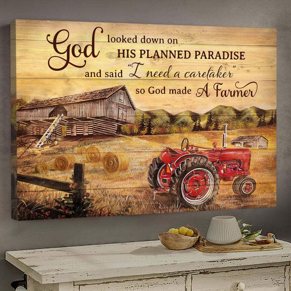 Christian Canvas Wall Art So God Made A Farmer Christian Canvas Wall Art So God Made A Farmer
