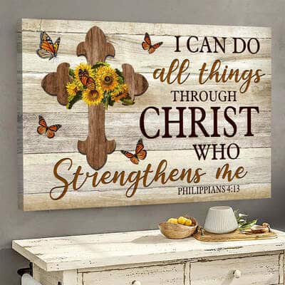 Philippians 4:13 I Can Do All Things Through Christ Who Strengthens Me Canvas Wall Art