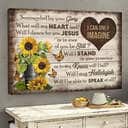 Butterflies Sunflower I Can Only Imagine Heart Canvas Wall Art