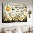 Daisy Field Every Day Is A New Beginning Take A Deep Breath Canvas Wall Art