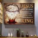 Crow Of Thorns Jesus Born As A Baby Coming Back As A King Canvas Wall Art