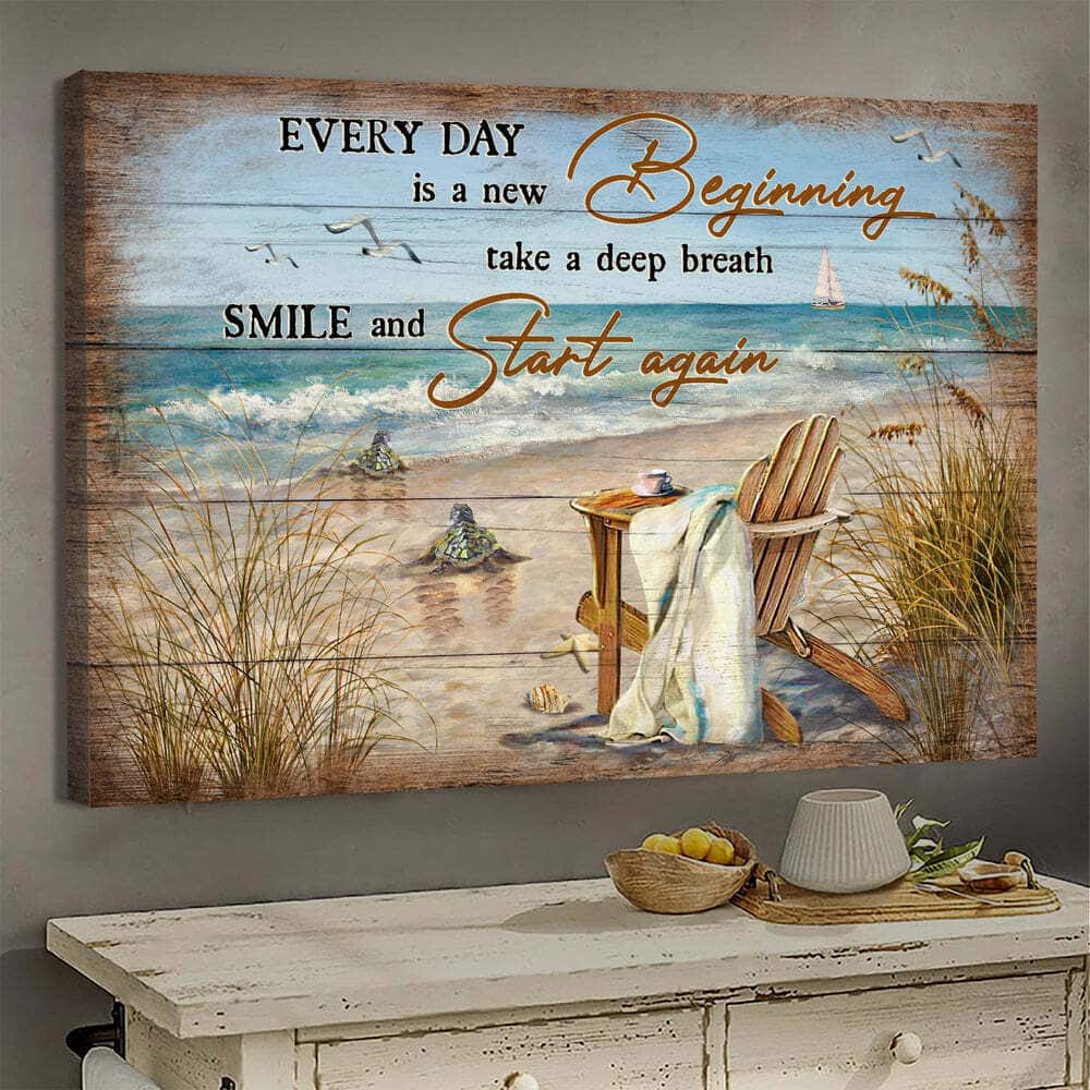 Christian Canvas Wall Art Sea Turtle Every Day Is A New Beginning Christian Canvas Wall Art Sea Turtle Every Day Is A New Beginning