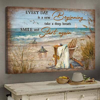 Christian Canvas Wall Art Sea Turtle Every Day Is A New Beginning