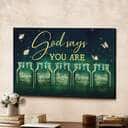 Christian God Says You Are Canvas Wall Art Lovely Strong