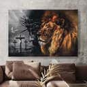 Cross Jesus Lion Of Judah Canvas Wall Art