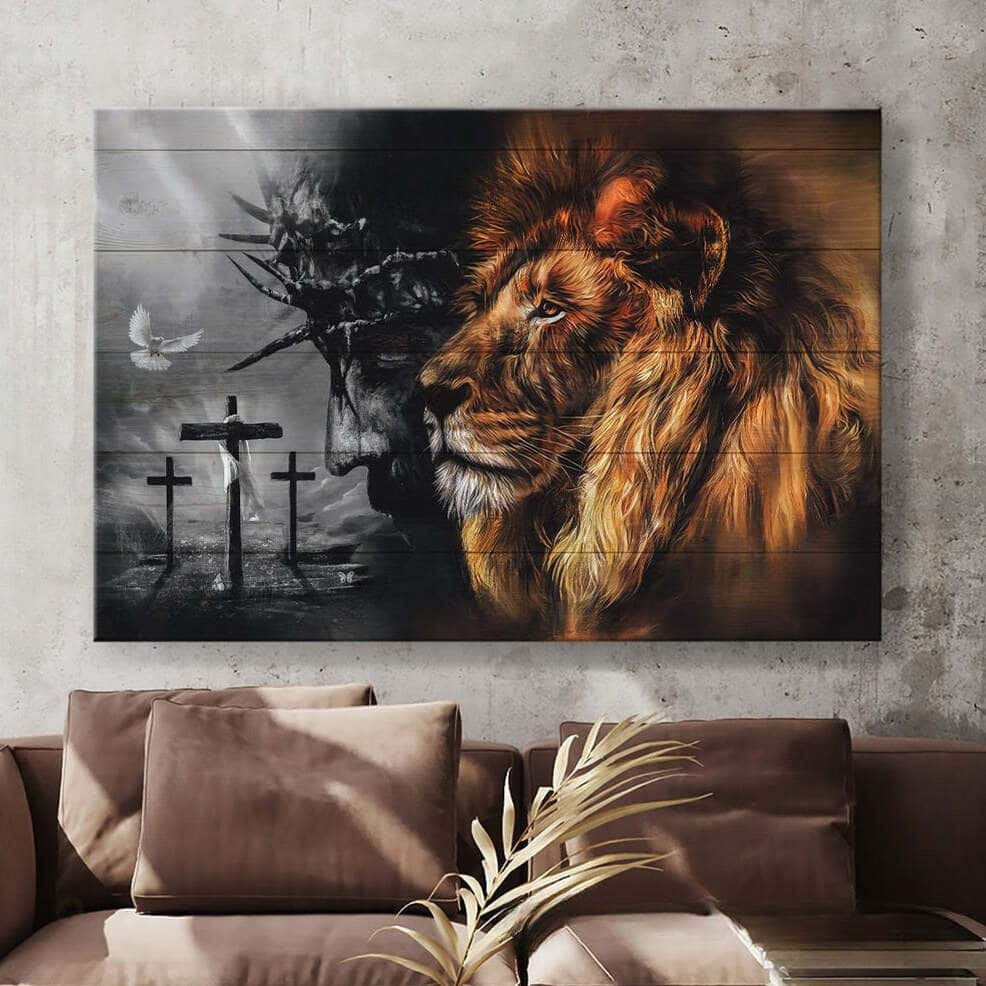 Cross Jesus Lion Of Judah Canvas Wall Art Cross Jesus Lion Of Judah Canvas Wall Art