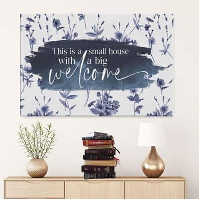 Christian Canvas Wall Art This Is A Small House With A Big Welcome