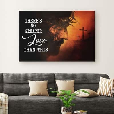 There's No Greater Love Than This Jesus Face Canvas Wall Art