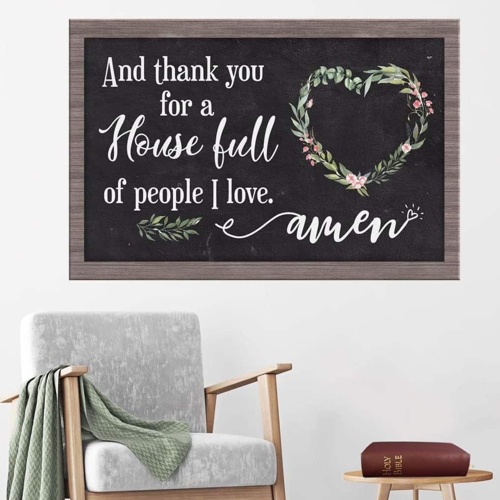 Christian Canvas Wall Art Thank You For A House Full Of People I Love Christian Canvas Wall Art Thank You For A House Full Of People I Love