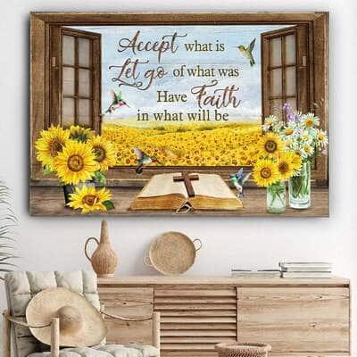 Christian Canvas Wall Art Accept What Is Let Go Of What Was