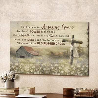 All Because Of The Old Rugged Cross Jesus Christian Canvas Wall Art