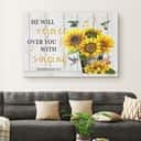 Christian Canvas Wall Art Zephaniah 3:17 He Will Rejoice Over You With Singing