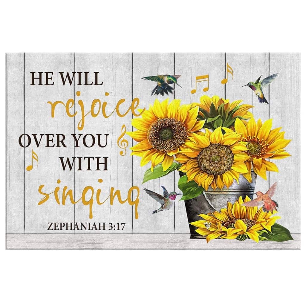 Christian Canvas Wall Art Zephaniah 3:17 He Will Rejoice Over You With Singing Christian Canvas Wall Art Zephaniah 3:17 He Will Rejoice Over You With Singing