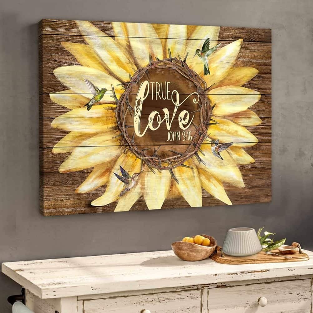 Christian Canvas Wall Art True Love John 3:16 Christian Canvas Wall Art True Love John 3:16