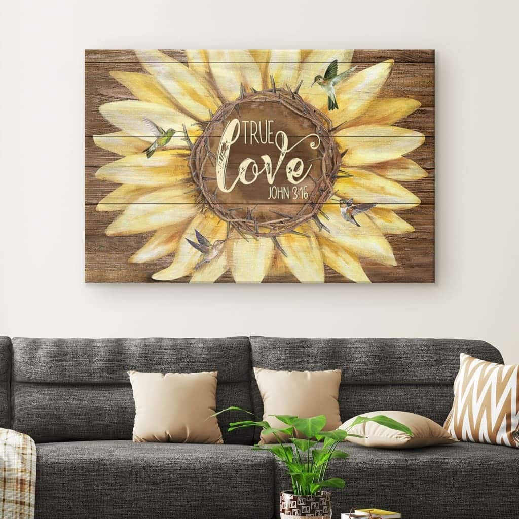 Christian Canvas Wall Art True Love John 3:16 Christian Canvas Wall Art True Love John 3:16