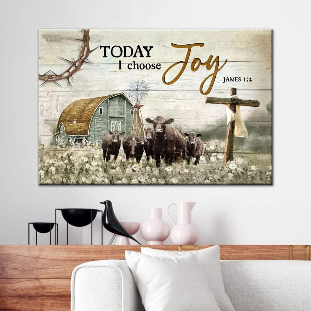 Christian James 1:2 Today I Choose Joy Canvas Wall Art Christian James 1:2 Today I Choose Joy Canvas Wall Art