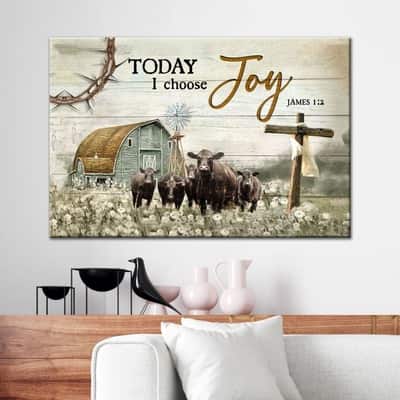 Christian James 1:2 Today I Choose Joy Canvas Wall Art