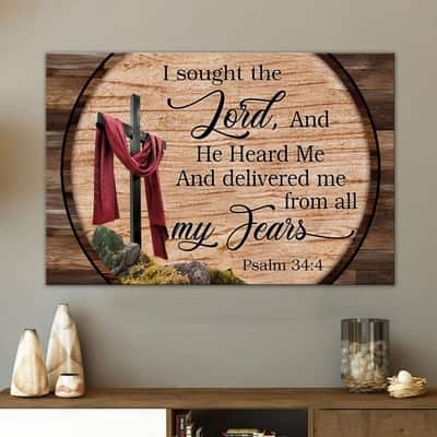 Psalm 34:4 I Sought The Lord And He Heard Me Canvas Wall Art