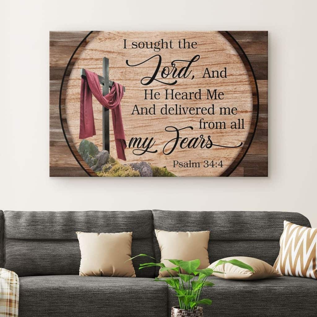 Psalm 34:4 I Sought The Lord And He Heard Me Canvas Wall Art Psalm 34:4 I Sought The Lord And He Heard Me Canvas Wall Art